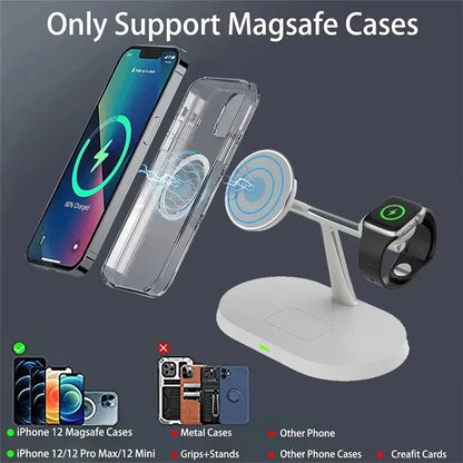 3-In-1 Magnetic Wireless Charger - For AirPods + iPhone + Apple Watch